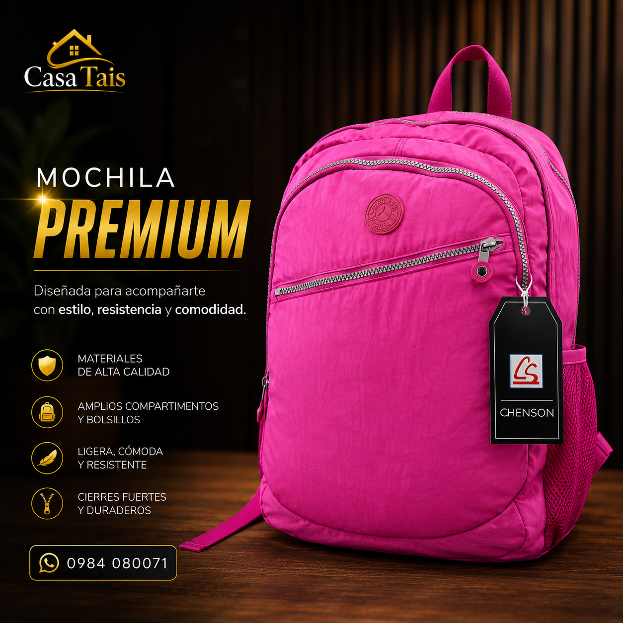 Mochila Premium Chenson – Elegancia, Comodidad y Máxima Resistencia