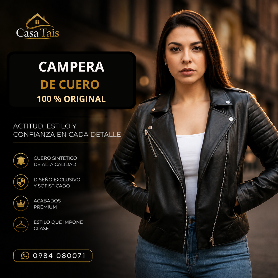 Campera de Cuero 100% Original para Mujer – Elegancia que Inspira