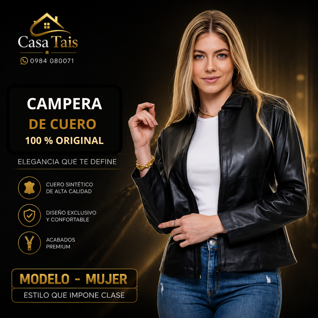 Campera de Cuero 100% Original para Mujer – Elegancia que Te Define
