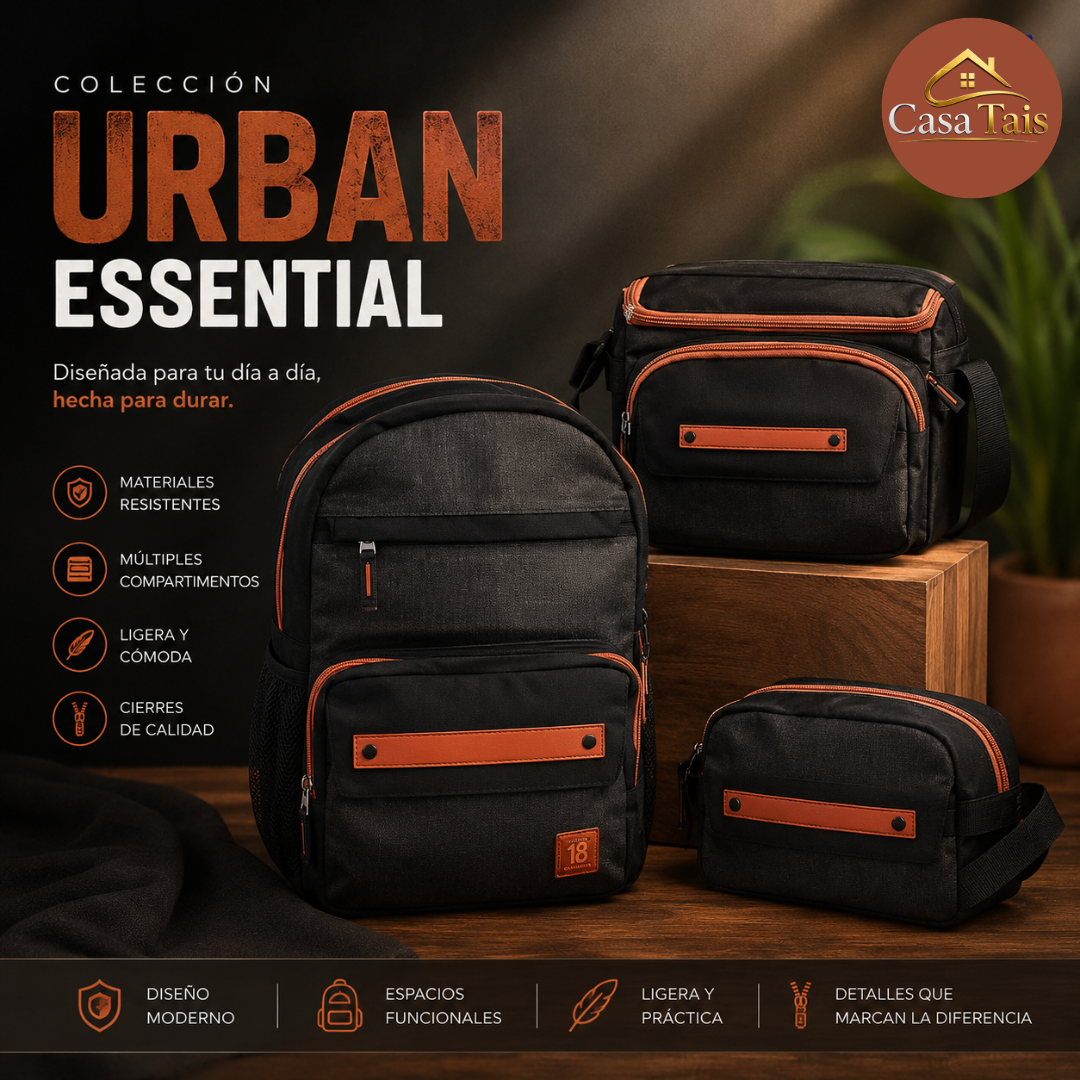 Colección Urban Essential Chenson – Mochila, Bolso y Neceser con Estilo Moderno