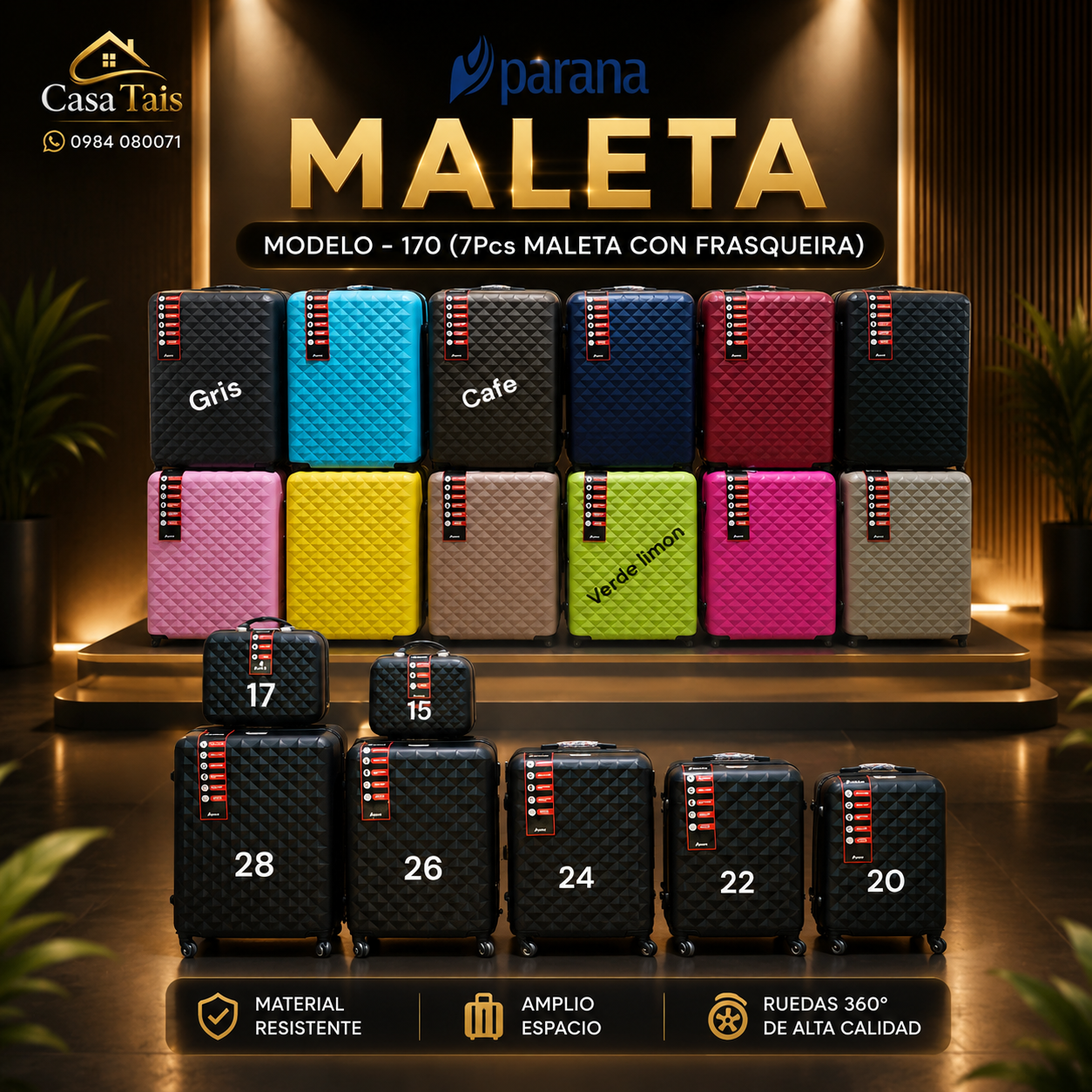 Juego de Maletas Paraná Modelo 170 – Más Espacio para Todas Tus Aventuras