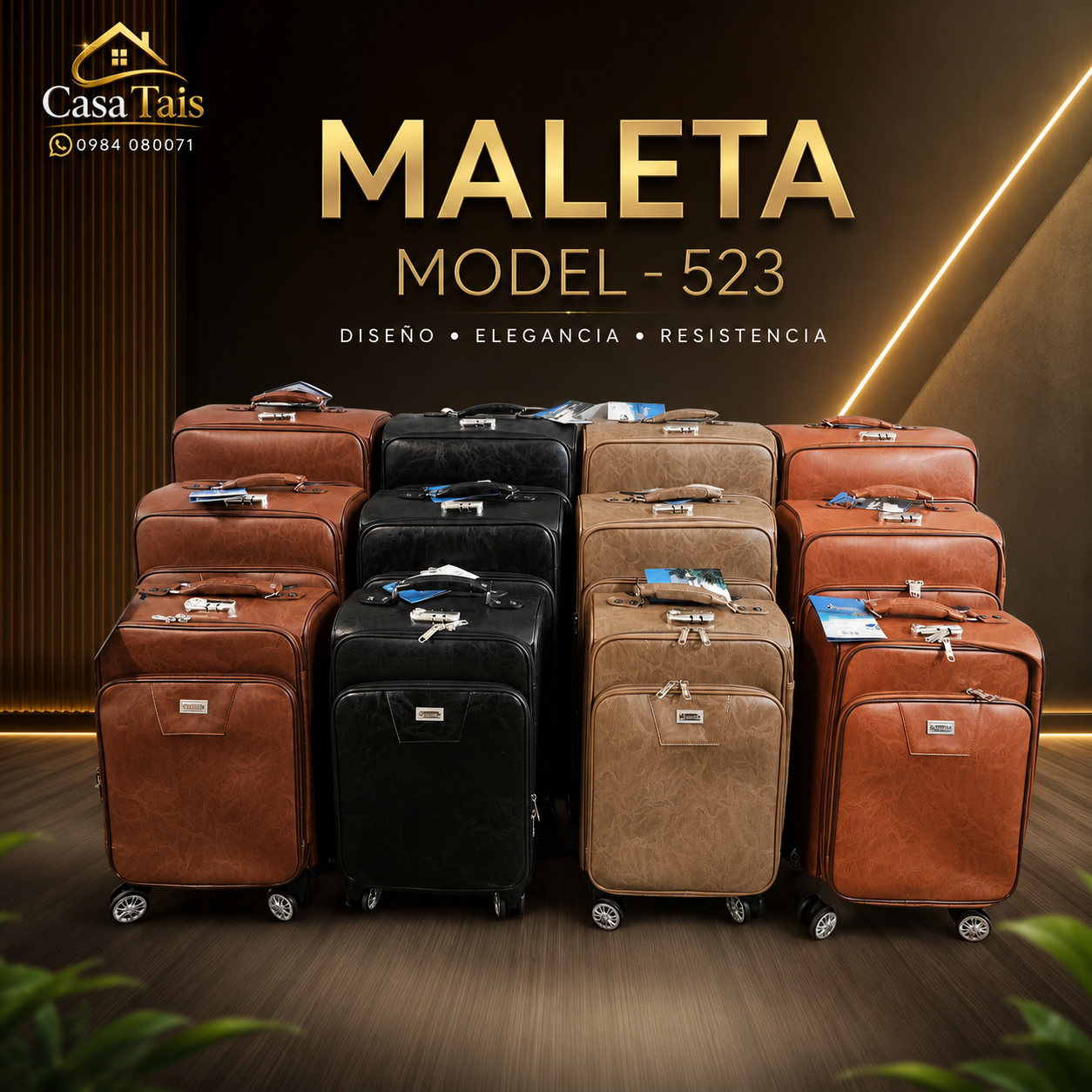 Maleta Modelo 523 – Elegancia, Resistencia y Gran Capacidad
