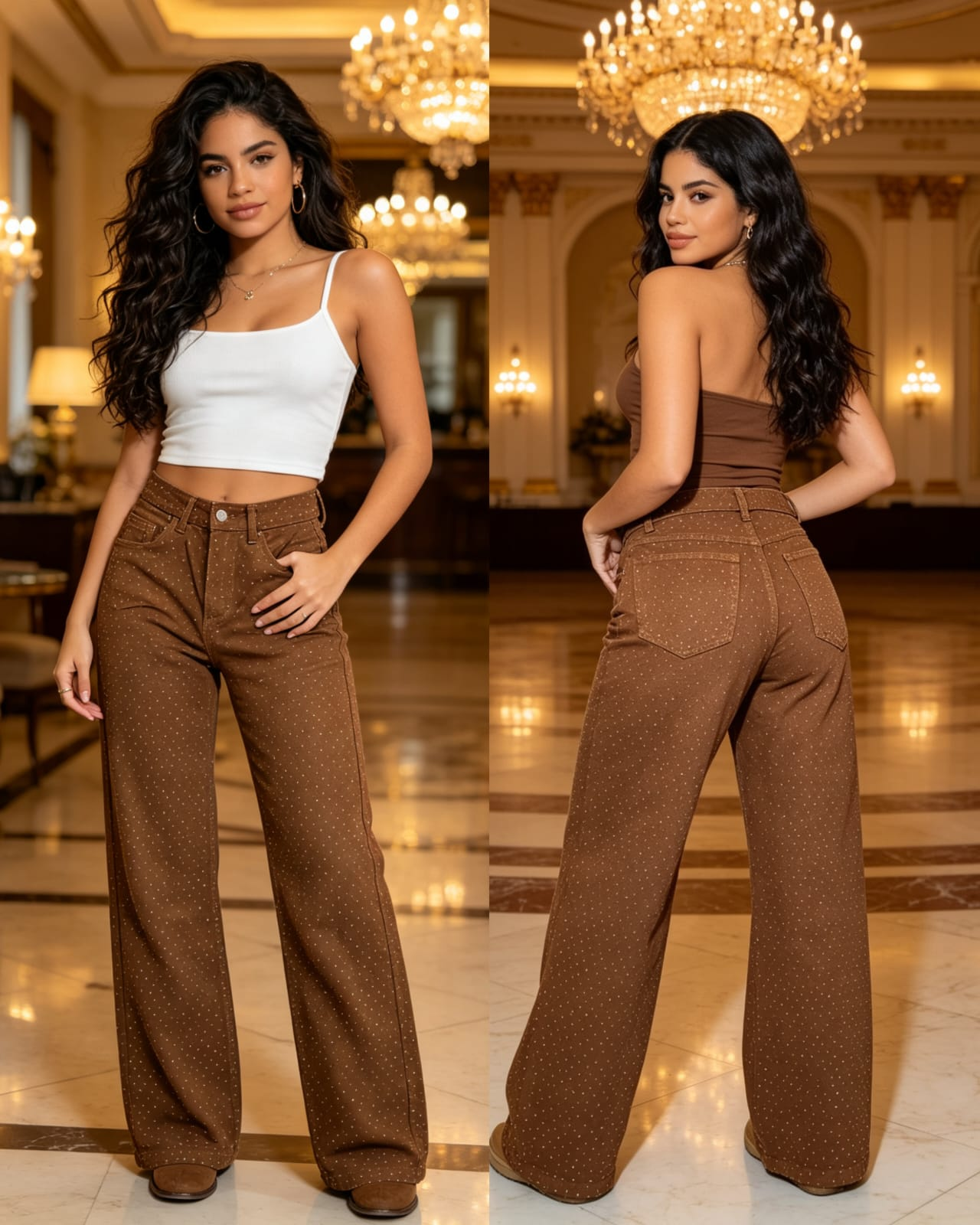 Pantalón Palazzo de Dama Tiro Alto – Elegancia y Comodidad