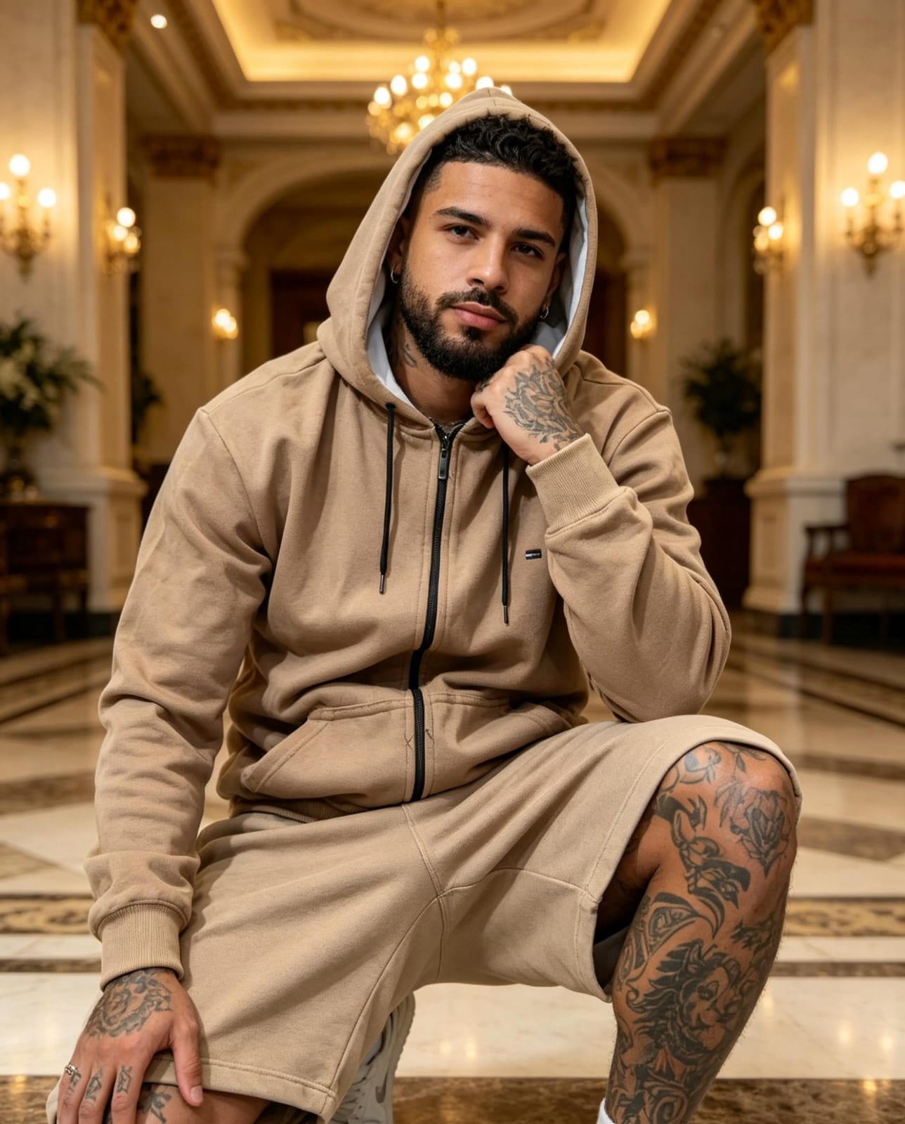 Conjunto Deportivo Premium para Hombre – Buzo con Capucha y Short