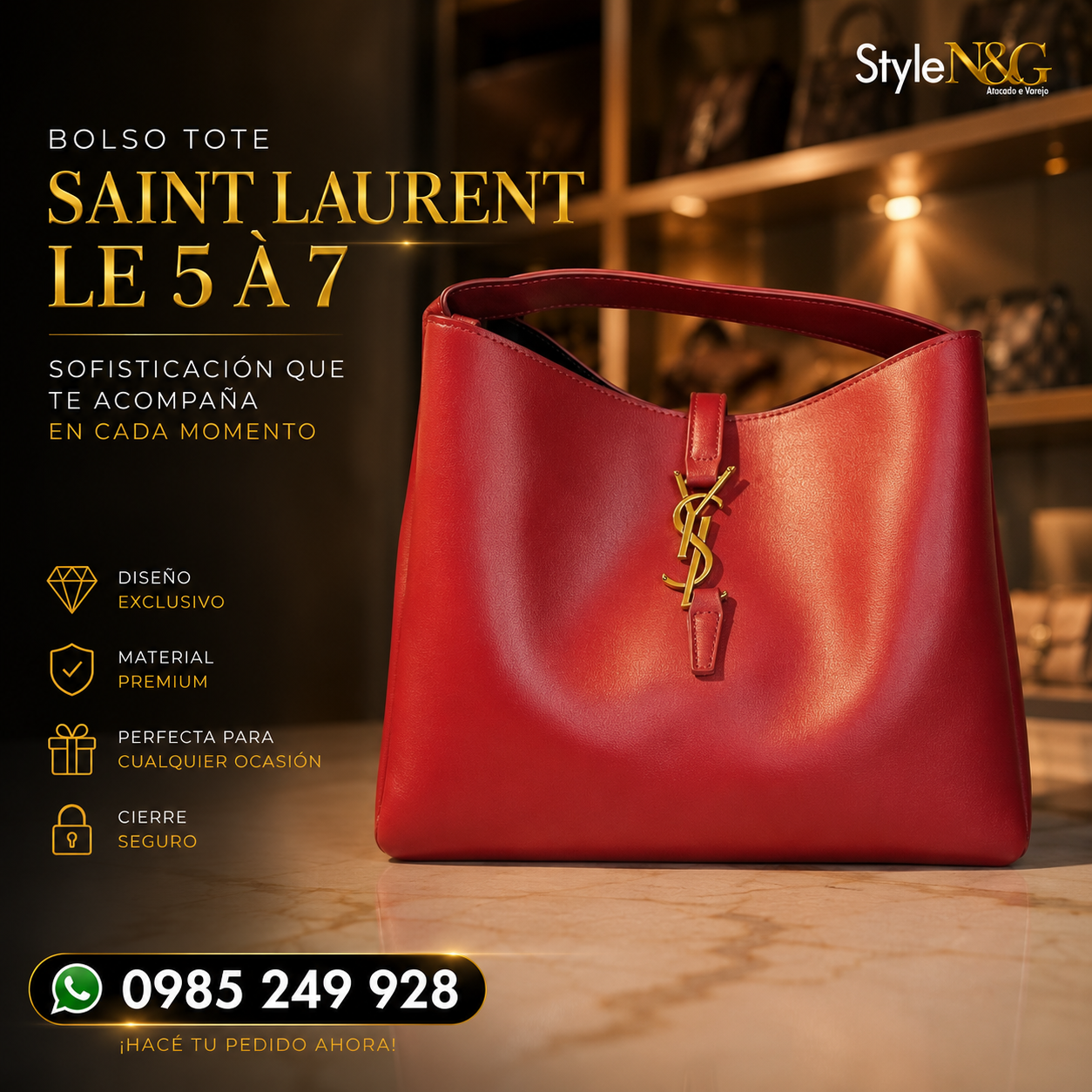 Bolso Tote Saint Laurent Le 5 À 7