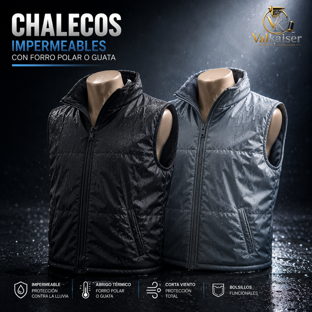 Chalecos Impermeables con Forro Polar o Guata